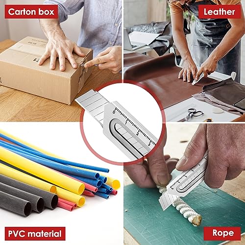BIBURY 2 Pack 18mm Retractable Utility Knife, Stainless Steel Box Cutter - color: Silver