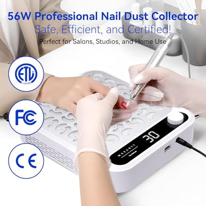Makartt Nail Dust Collector - 4200 RPM Adjustable Speed Digital Display - color: Larina Nail Dust Collector