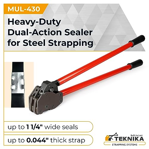 IDL Packaging Teknika MUL-430 Heavy Duty Dual-Action Sealer for Steel Strapping, 1-1/4" Strap Width - size: for 1 1/4" PRO steel strapping