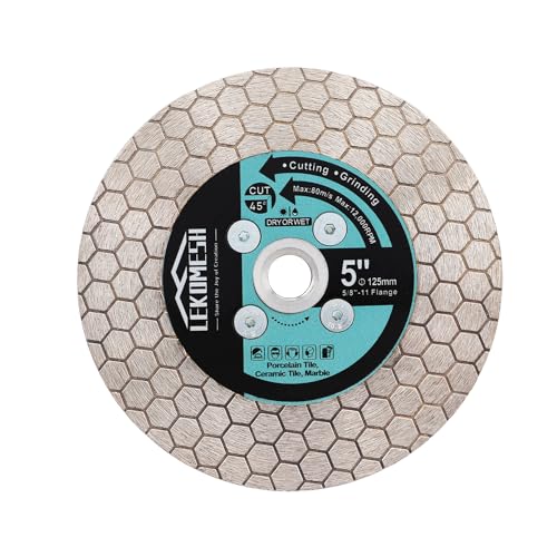 5 Inch/125MM Diamond Cutting Disc - Tile Saw Blade Cutting Wheel Double-Sided Diamond Discs for Cutting Grinding Porcelain Ceramic Tile Marble Granite,5/8"-11 Thread - size: 1 pc - 5 inch (125mm) - 5/8"-11 Thread