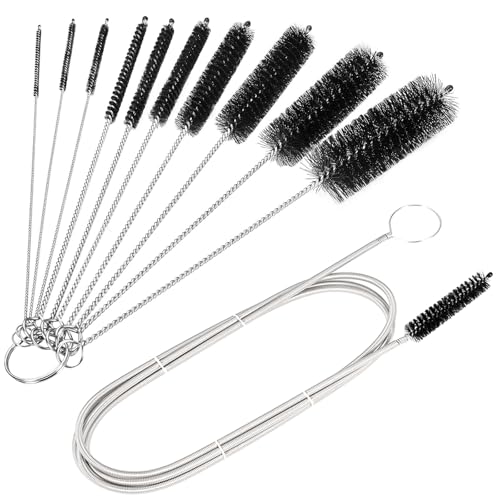 CiaraQ11-Piece Black Tube & Pipe Cleaning Brush Set - color: Black+black, size: 8.0 Inch & 60 Inch