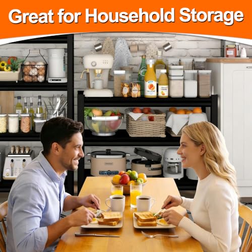 Metal Storage Garage Shelving - 48" W x 18" D x 78" H Black - size: 5T-BK-48"Wx18"D