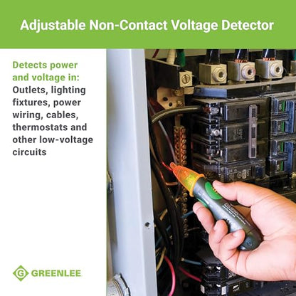 Greenlee GT-16 Adjustable Non-Contact Voltage Detector, 5V - 1000V AC,Green, Greens