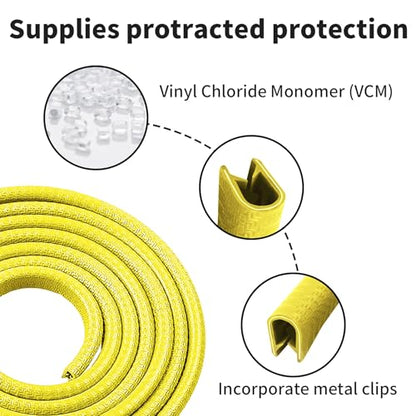 20ft(6000mm) 1/16"(1.5mm) UZ-01 Yellow Rubber Edge Trim,U Channel - size: 1/16in 20ft yellow UZ-01