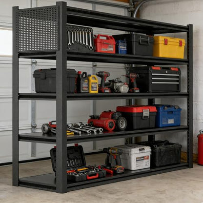 Storage Shelves with Pegboard,72“*48" Wide 24”Heavy Duty - size: 72H"48"W 24"D with pegboards
