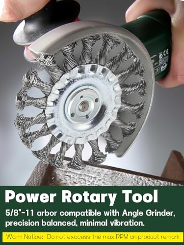 Wire Wheel Brush 4in for 4-1/2" Angle Grinder, 5/8-11 Thread, 1pcs - style: 4in Knotted