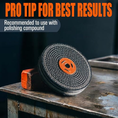 6" Extra Thick Denim Buffing Wheels with 1/2" Arbor Hole - style: 6" Denim Buffing Wheels