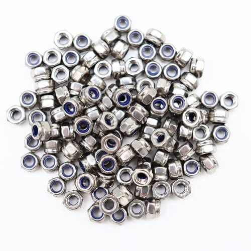 M4‑0.7 Lock Nuts, 260Pcs Stainless Steel Nylock Insert Locking Nuts - size: M4x0.7mm, 260 Pack