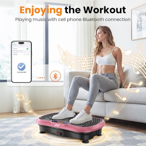 AXV Vibration Plate Exercise Machine Fitness Platform Body Vibrating Board - color: BT.PRO.PINK