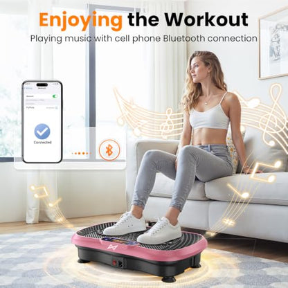 AXV Vibration Plate Exercise Machine Fitness Platform Body Vibrating Board - color: BT.PRO.PINK