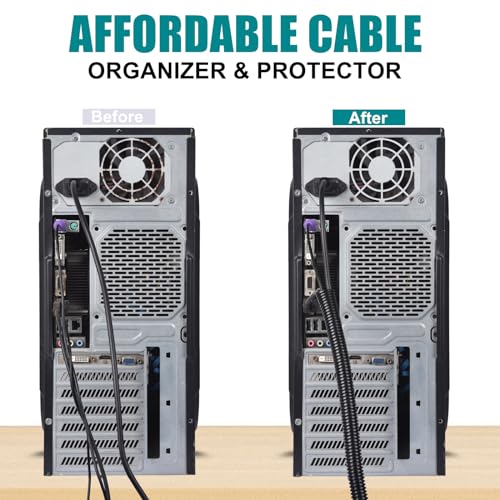 1 Inch Wire Loom Split Tubing - 25 ft Cord Protector Electric Wires Covers, Automotive Wire Flexible Conduit - size: 1"-25ft
