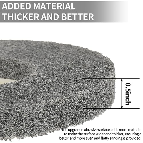 4 Inch x 5/8 Inch Fine Nylon Fiber Buffing Polishing Wheel for Angle Grinder 7P Hardness Round-Grey Sanding Disc 5 Pack - style: Fine 7P 5Pcs