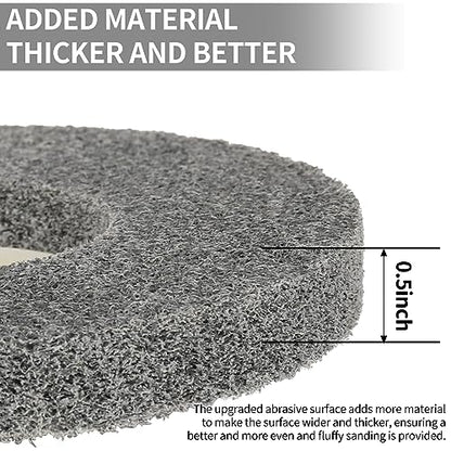 4 Inch x 5/8 Inch Fine Nylon Fiber Buffing Polishing Wheel for Angle Grinder 7P Hardness Round-Grey Sanding Disc 5 Pack - style: Fine 7P 5Pcs