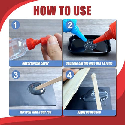 5 Minute Epoxy Glue Kit, 260ml Clear Epoxy Adhesive Sturdy, Waterproof, Heat-Resistant, Fast Curing, 5 Min Epoxy Glue All Purpose, Metal, Plastic, Wood, Ceramics, Glass and More