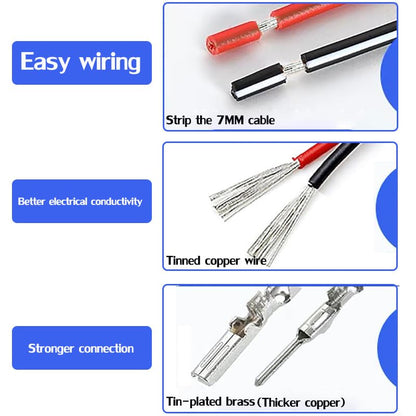 3 Pin Connector Waterproof,3Pin Way Car Electrical Connector,with Wire 16AWG Marine for Car,Truck,Boat,Motorcycle and Other Wire Connections. (5pairs) - size: 3-way