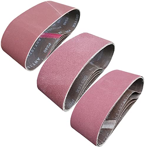 Tonmp 15 PCS 4" x 24" Premium Sander Belts - 5 Each of 40 80 120 Grit Aluminum Oxide Sanding Belts For Belt sander (4x24 inch) - size: 4x24 inch