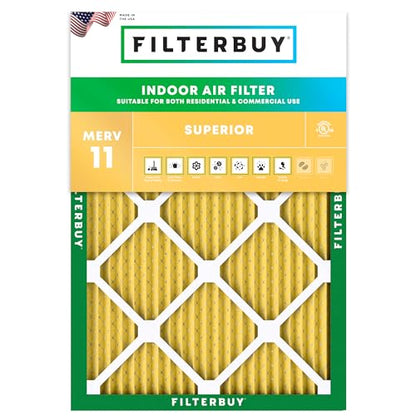 Filterbuy 6x12x1 Air Filter MERV 11 Pet & Allergy Defense (1-Pack) - size: 6x12x1