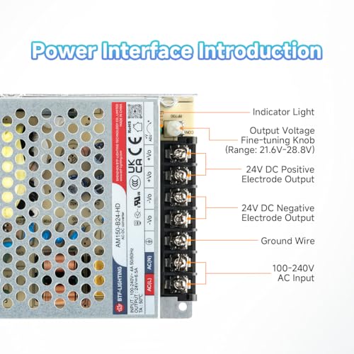 BTF-LIGHTING Power Supply DC24V 150W UL Recognized Component for LED Strip - size: 24V150W