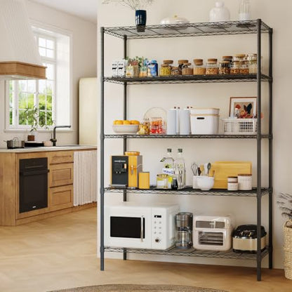 GarveeTech Heavy Duty Garage Shelving Unit, 48 in L x 20 in D x 72 in H - color: Black, size: 48 in L x 20 in D x 72 in H