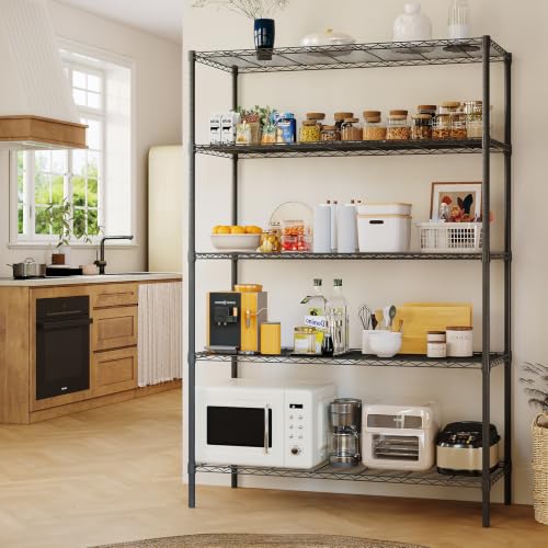GarveeTech Heavy Duty Garage Shelving Unit, 48 in L x 20 in D x 72 in H - color: Black, size: 48 in L x 20 in D x 72 in H