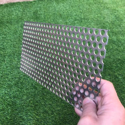 Aluminum Perforated Metal Sheets 16 Gauge 11.8 inch by 5.9 inch Expanded Metal Mesh Aluminum Opening 1/3" 0.32 inch (About 8 mm) Perforated Steel Sheet Aluminum Mesh Screen Decorative Metal Mesh - size: 11.8" X 5.9"