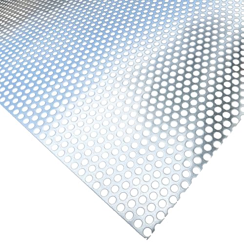 Aluminum Perforated Metal Sheets 36"x18" 16 Gauge Expanded Metal Mesh Aluminum Opening 1/5" 0.2 inch (About 5 mm) Perforated Steel Sheet Aluminum Mesh Screen Decorative Metal Mesh - size: 36" X 18"