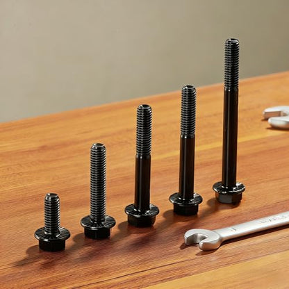 M8 x 35mm Flanged Hex Head Bolts Flange Hexagon Screws, M8x1.25 Bolt, 10.9 Grade Alloy Steel, Hexagon Head Bolts, Black Zinc Finish, Full Thread, Quantity 10 - size: M8 x 35mm(10PCS)