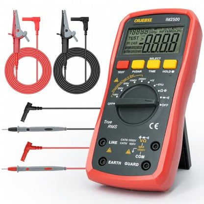 2500V Megohmmeter and True RMS Multimeter for Industrial Testing, 50GΩ