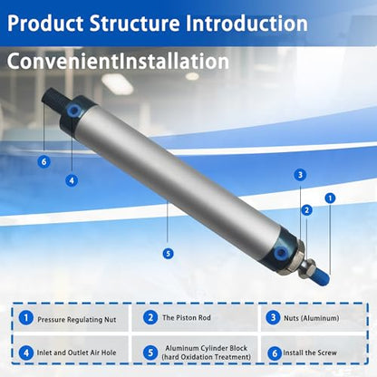 CG WEITENG Pneumatic Mini Pneumatic Cylinder MAL Single Rod Aluminum Double Acting Pneumatic Cylinder 40mm Bore 150mm Stroke(MAL40x150) - color: MAL-40 mm, size: 150 mm