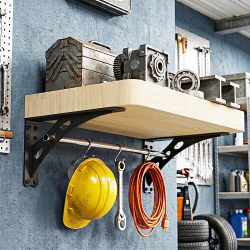 6 x 5 in Black Heavy Duty Floating Shelf Brackets, Holds 1000lb - color: Black Max Load 1000 Lbs, size: 6IN×5IN