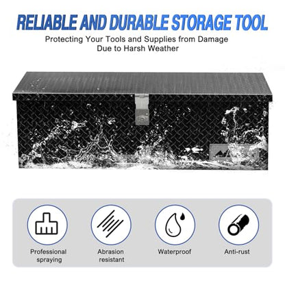 Nilight 30 Inch Truck Tool Box Heavy Duty Aluminum Diamond Plate Toolboxes - size: 30"x13"x9.6"