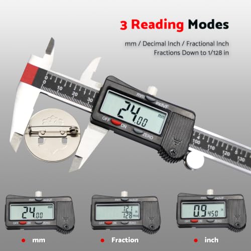 S&F STEAD & FAST Digital Caliper Measuring Tool 6 inch, Auto-Off