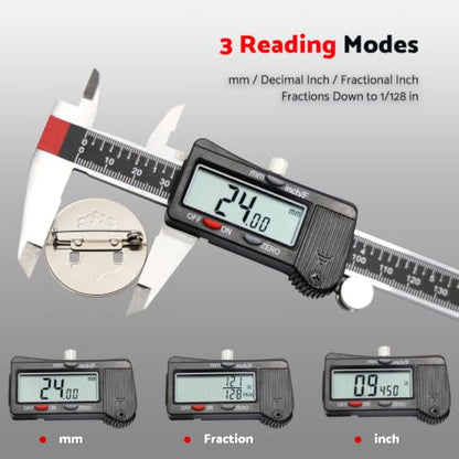 S&F STEAD & FAST Digital Caliper Measuring Tool 6 inch, Auto-Off