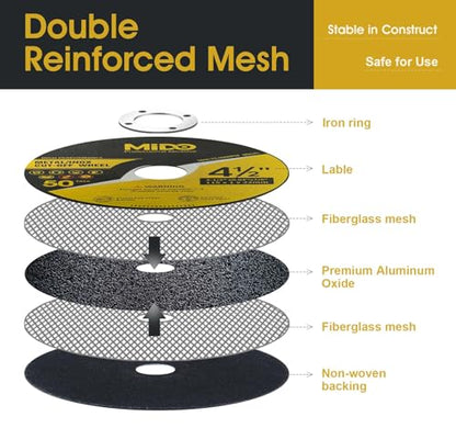 50 PCS Cut Off Wheels Angle Grinder Cutting Disc 4-1/2" x .045" x 7/8" Ultra Thin Cut Off Wheel for Metal - style: 50PCS 4.5Inch Cut Off Wheels
