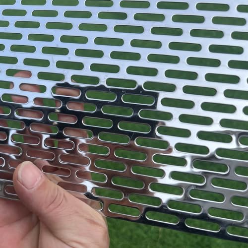 30"x15" Perforated Metal Sheets 19Gauge Expanded Metal Mesh Opening Oblong Holes 0.2x0.8inch (About 5x20mm) Perforated 304 Stainless Steel Mesh Screen Panel Decorative Panel Decorati Plate - size: 30"x15", style: Oblong Hole 5x20mm