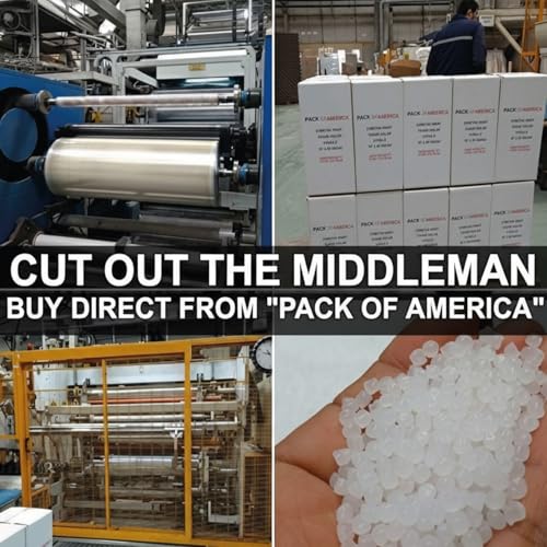 Pack of America Stretch Film - 4 Roll Clear, 18” x 1100 Feet, 80 Gauge (20 Micron) Industrial Heavy Duty Plastic Shrink Wrap and Dispenser for Packing, Shipping, Pallet, Moving Supplies