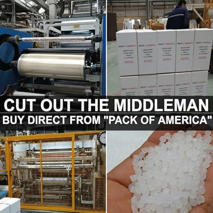 Pack of America Stretch Film - 4 Roll Clear, 18” x 1100 Feet, 80 Gauge (20 Micron) Industrial Heavy Duty Plastic Shrink Wrap and Dispenser for Packing, Shipping, Pallet, Moving Supplies