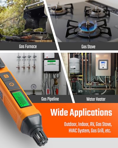 TopTes PT210S and PT205 Gas Leak Detectors, Natural Gas and Propane Leak Detectors with Audible & Visual Alarms, 4-inch Probe, Measures%LEL for Methane, Butane, and Combustible Gases for Home and RV