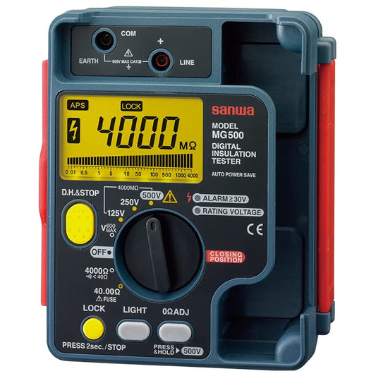 Japan Sanwa MG5000 MG1000 MG500 M53 High-Voltage Digital Insulation Resistance Tester 5000V/1000V/500V/500V Display Megohmmeter Electronic Insulation Testers(MG500) - size: MG500