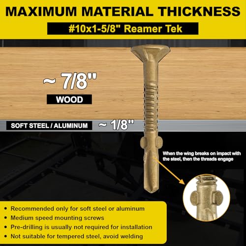 #10 x 1-5/8 Self-Tapping Trailer Deck Screws,120PcsT25 Star Bits Screws - color: Gold, size: #10 x 1-5/8in 120pcs