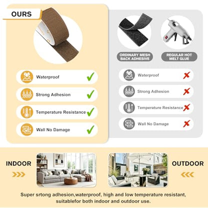 SummerBrite Hook and Loop Strips with Adhesive, Brown, 1 x 5 in, 20 Pairs - color: Brown, size: 1x5 IN 20 Pairs