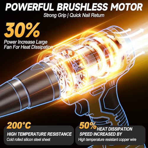 Cordless Rivet Gun Compatible with Dewalt 20V Max Battery with 100pcs Rivets (Battery Not Included), Brushless Electric Pop Rivet Gun Tool with 3 Size (1/8", 5/32", 3/16") Rivets Head - color: Yellow, Tool Only