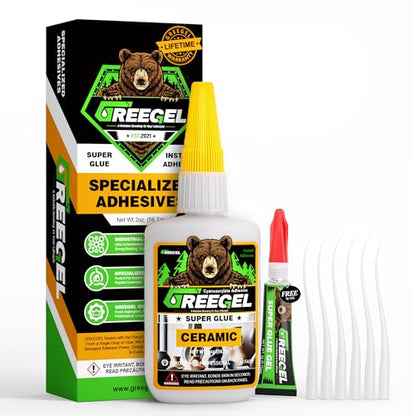 Ceramic CA Glue, Porcelain Clear Super Glue for DIY & Repairs, 2 oz - size: 2 Ounce, style: Ceramic Super Glue
