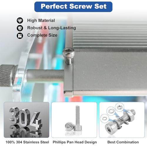 640Pcs Metric M3 Hex Socket Head Cap Screws Assortment Kit, M3x 6/8/10/12/16/20/25/30mm Internal Hex Drive Allen Bolts Nuts and Washers Set Kit, 304 Stainless Steel, Fully Threaded, Pitch: 0.5mm