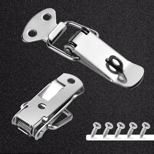 10 PCS Spring Loaded Toggle Latch, Small Spring Toggle Lock, Box Closure, Cap Lock for Toolbox Drawer Chest Case Cabinet