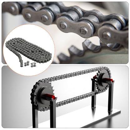 uxcell #25/04C-1 Roller Chain 5 Feet 1/4" Pitch Carbon Steel Roller Chains with 2 Free Master Connector Links for Mini Bikes, Motorcycles, 240 Links - size: 5 Feet
