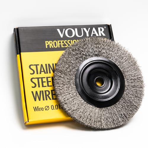 8 Inch Stainless Steel Wire Wheel for Bench Grinder with 1/2-Inch and 5/8-Inch Arbor, 012" Stainless Steel Wire - size: 8 INCH