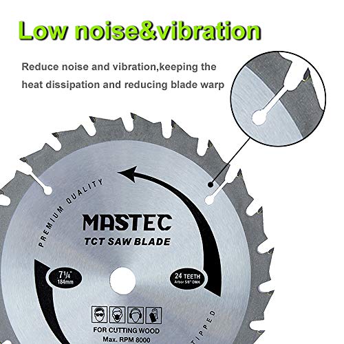 Framing Saw Blade Circular 7-1/4-Inch 24 Tooth with ATB Carbide and 5/8-Inch Diamond Knockout Arbor - size: 7-1/4 Inch 24T