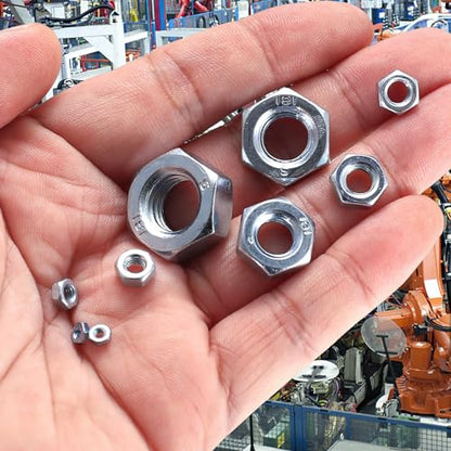 Metric Hex Nuts Assortment Kit, 430 Pcs Stainless Steel Hex Nuts Set, Hex Hardware Nuts, Coarse Thread Hexagon Nuts for Screw Bolts, M2 M2.5 M3 M4 M5 M6 M8 M10 M12
