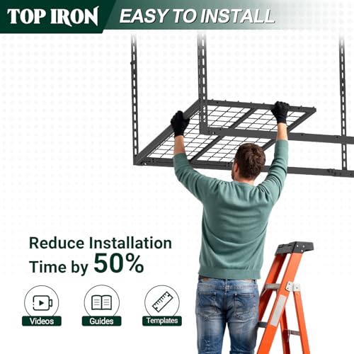 3x8 FT Overhead Garage Storage Rack,750LBS Weight Capacity